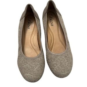 Biza Victory Slip On Flat Tan Fabric Felt Shoe Size 41 US 10.5 Women’s Shoes